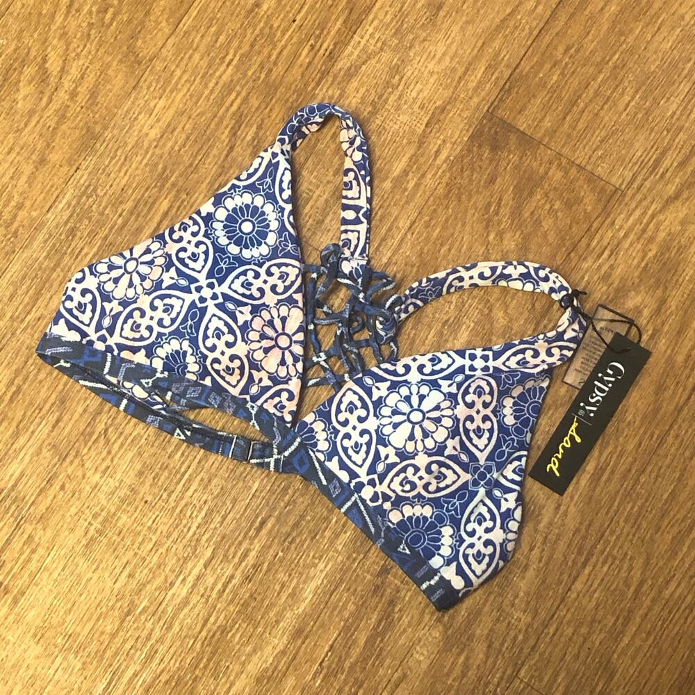 Gypsy 05 Sand Mosaic Swim Bikini Top Size Small